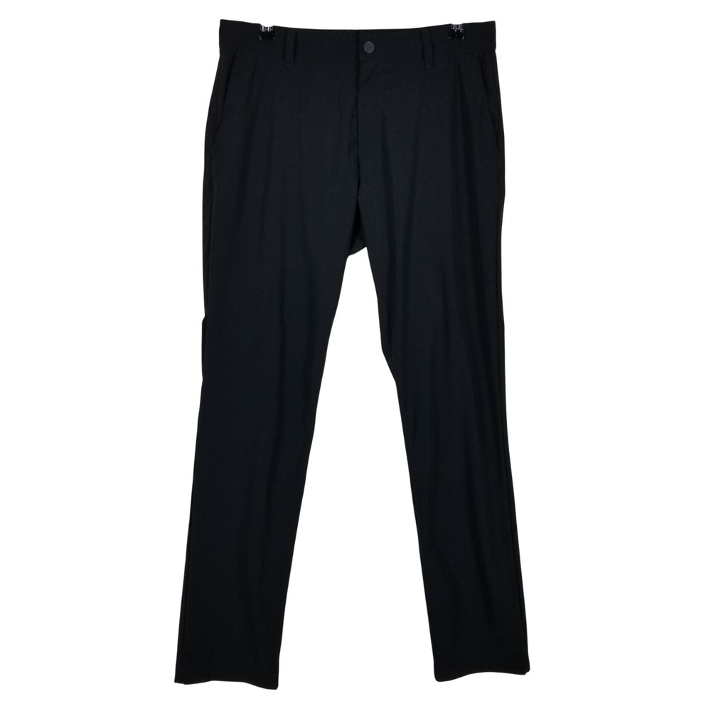 Rhone Commuter Pants Mens 32 Black Slim Tapered Performance Stretch Chino